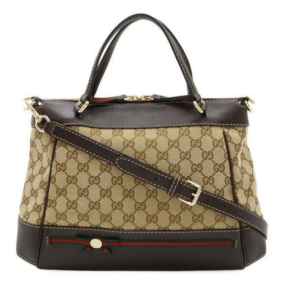 GUCCI Brown Leather Shoulder Bag - Picture 1 of 10